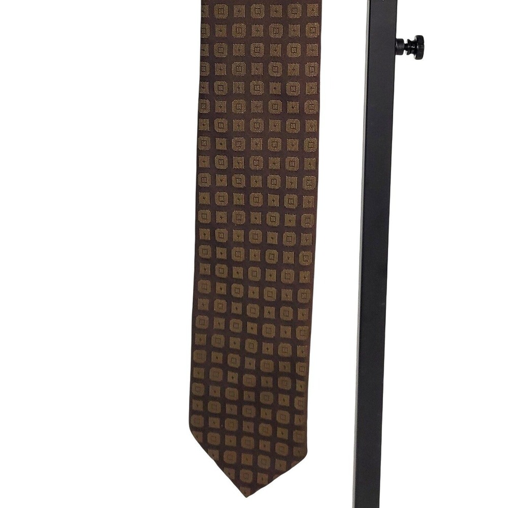 Vintage Phoenix Commodore Tie Mens Brown Geometric Trevira Vintage Austria